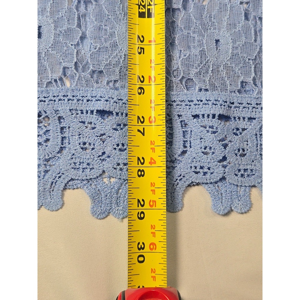 Light Blue Embroidered Eyelet Lace Peasant Top Sz 3XL Boho Cottagecore Prairie - Picture 12 of 16